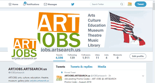 Follow ART JOBS on Twitter